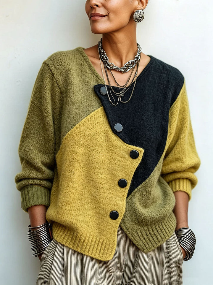Strickpullover mit Asymmetrischem Design