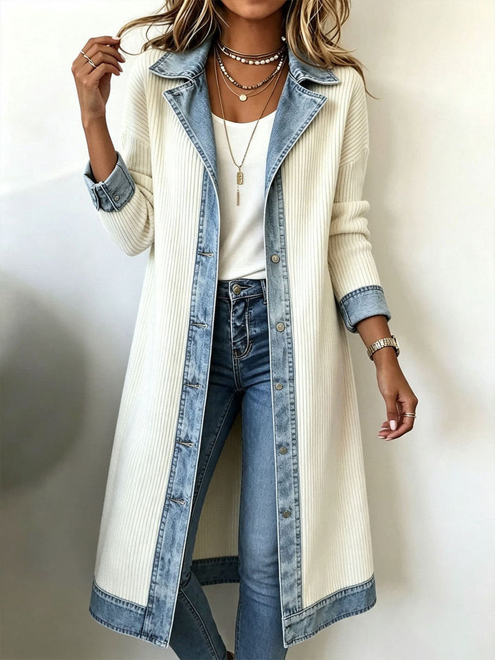 Damen Elegante Long-Strickjacke