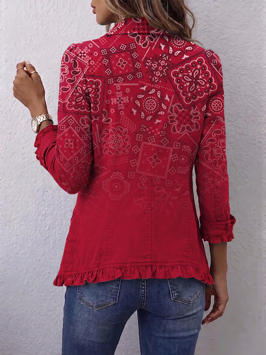 Rote Paisley-Jacke mit Farbverlauf – Produktbild 2