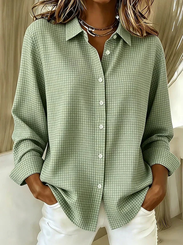 Damen Lässige Bluse mit Vichy-Karo