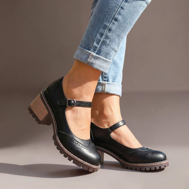 Damen Bequeme Mary-Jane-Schuhe mit Blockabsatz