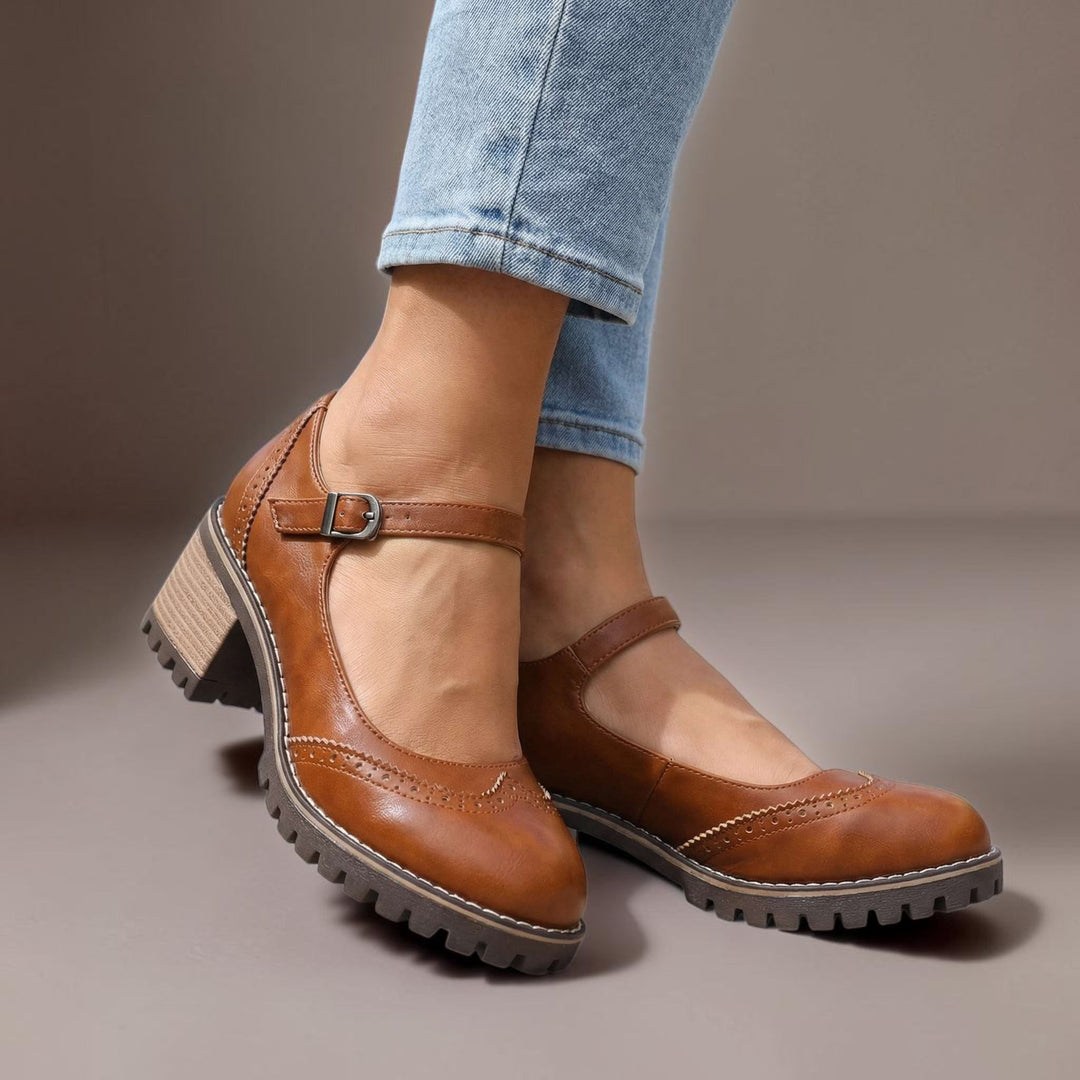 Damen Bequeme Mary-Jane-Schuhe mit Blockabsatz
