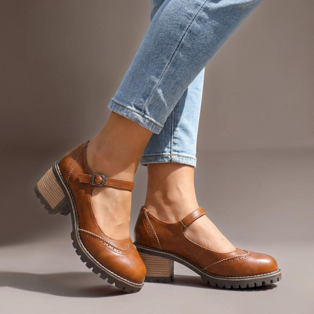 Damen Bequeme Mary-Jane-Schuhe mit Blockabsatz