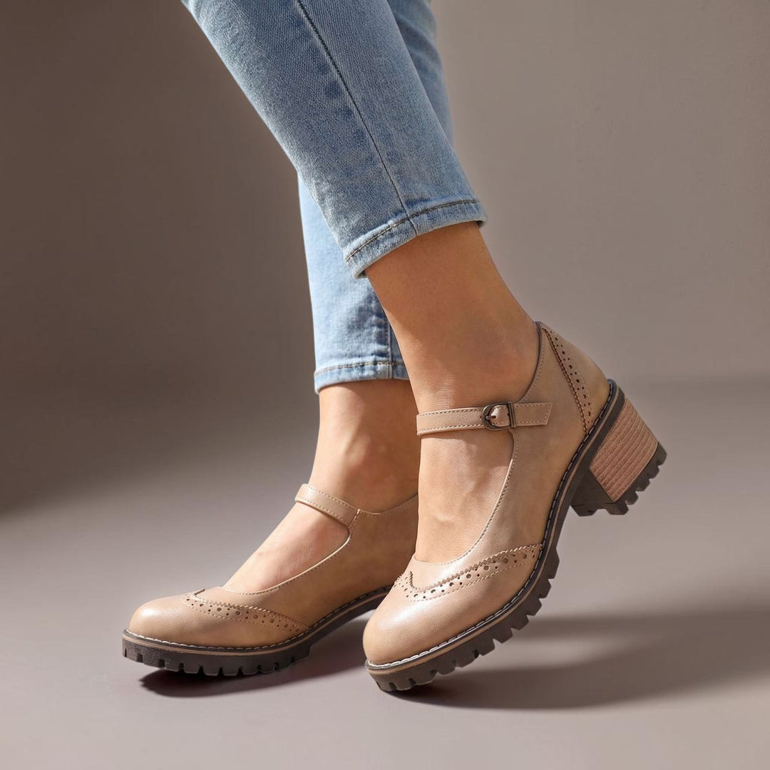 Damen Bequeme Mary-Jane-Schuhe mit Blockabsatz