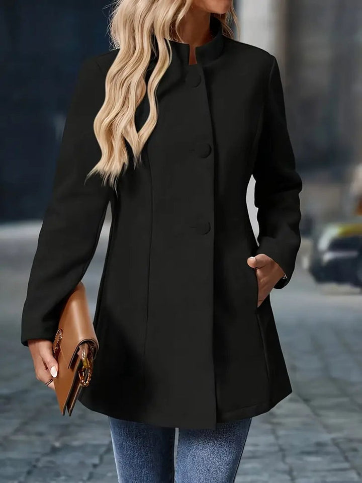 Damen Eleganter Stehkragen Longblazer